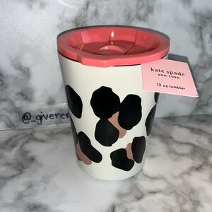 NWT Forest Feline 12oz Stainless Steel Tumbler Kate Spade New York